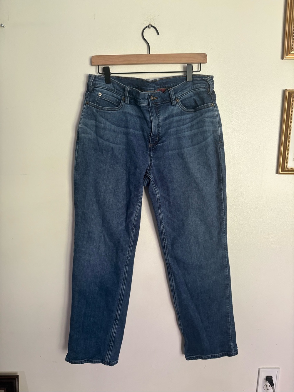 Duluth Thermal Insulated Warm Chic Classic Blue Straight-Leg Jeans Womens 29 EUC